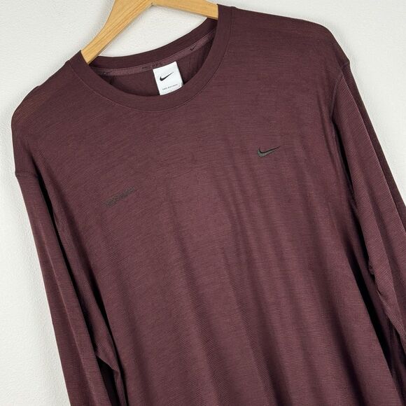 Nike A.P.S. Dri-FIT ADV Versatile Size L Burgundy Long Sleeve Wool Shirt $100 - Picture 1 of 9
